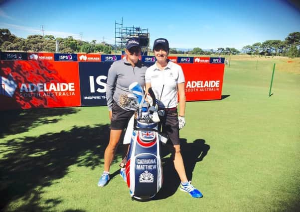 Michele Thomson, left, with Catriona Matthew at Adelaide.