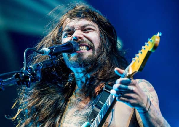 Biffy Clyro's lead singer Simon Neil at Edinburgh's Hogmanay celebrations 2016 (Photo: Ian Georgeson)