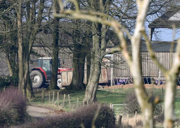 A general view of Cuttle Hill Farm in Fife where a three-year-old boy was killed after being knocked down by a tractor. Picture: Andrew Milligan/PA Wire
