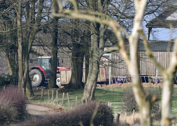 A general view of Cuttle Hill Farm in Fife where a three-year-old boy was killed after being knocked down by a tractor. Picture: Andrew Milligan/PA Wire