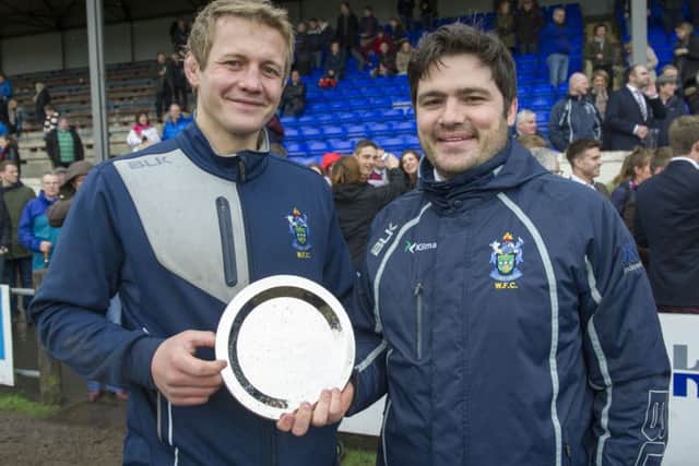 Watsonians head coach Marcus Di Rollo, right, and assistant coach Simon Taylor will leave the club at the end of the season. Picture: Ian Rutherford