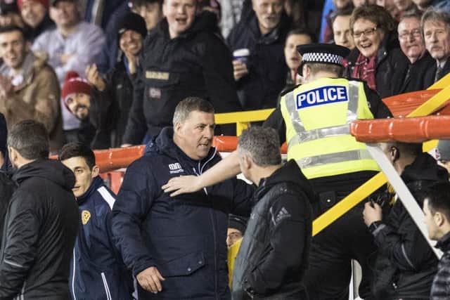 Motherwell manager Mark McGhee is sent to the stand during the 7-2 defeat by Aberdeen at Pittodrie. Picture: Craig Williamson/SNS