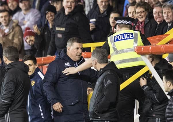 Motherwell manager Mark McGhee is sent to the stand during the 7-2 defeat by Aberdeen at Pittodrie. Picture: Craig Williamson/SNS