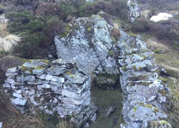 The site of the illicit whisky bothy, thought to date back to the early 19th century, which has been found in the Cabrach area of Moray.. Picture: Dr Kieran German/The BIG Partnership/PA Wire