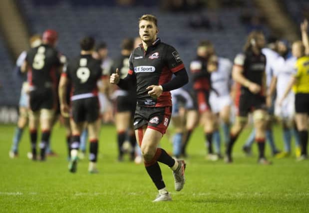 Tom Brown had no doubts about signing a new contract with Edinburgh despite the clubs poor league record.  It is always an absolute honour to pull on the jersey, said the winger. Picture: Bull Murray/SNS/SRU