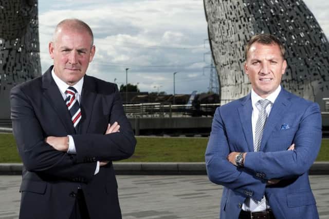 Brendan Rodgers, right, and Mark Warburton prior to the season starting. Picture: SNS