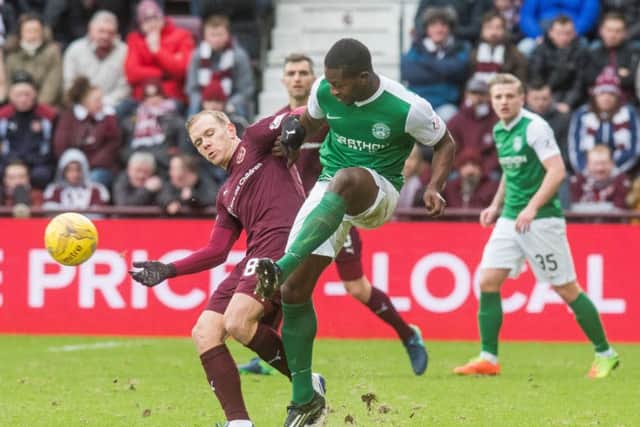 The poor state of the pitch contributed to a disappointing Scottish Cup match between Hearts and Hibs. Picture: Ian Georgeson