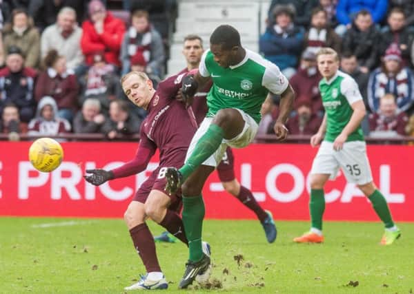 The poor state of the pitch contributed to a disappointing Scottish Cup match between Hearts and Hibs. Picture: Ian Georgeson