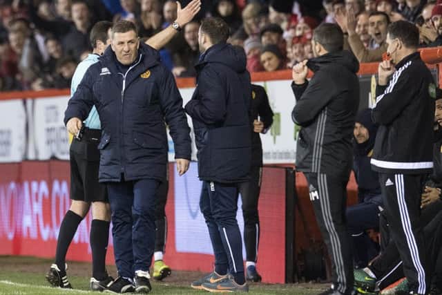 Motherwell manager Mark McGhee was sent to the stand against Aberdeen. Picture: Craig Williamson/SNS