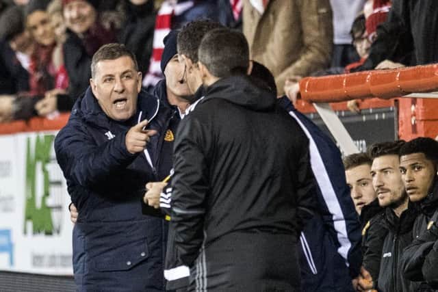 Mark McGhee was involved in an argument with the fourth official. Picture: Craig Williamson/SNS