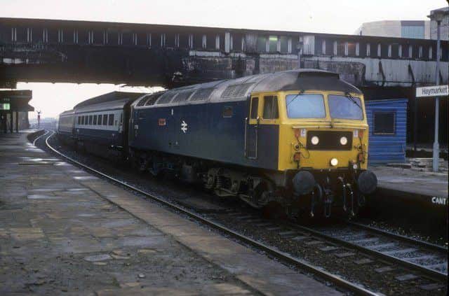 A service from Queen Street arrives at Haymarket station in March 1980. Picture: Roger Geach/Geograph