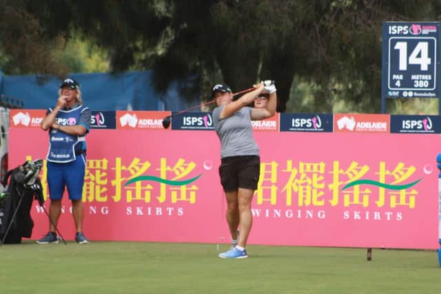 Michele Thomson on her way to an opening five-under-par effort in the Australian Women's Open. Picture: Andrew Spence