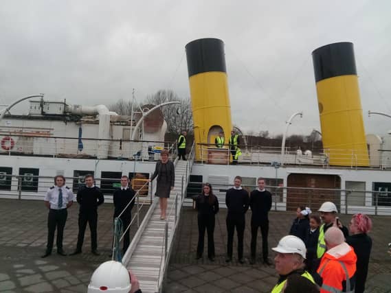 Nicola Sturgeon boards TS Queen Mary