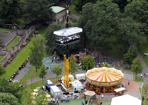 The sky dining event at West Princes Street Gardens in Edinburgh in 2010. Picture: Ian Rutherford