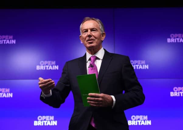Former Prime Minister Tony Blair during his speech on Brexit at an Open Britain event in central London. Picture: Victoria Jones/PA Wire