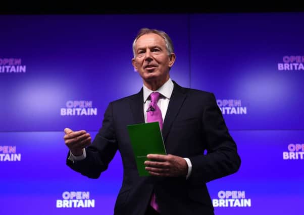 Former Prime Minister Tony Blair during his speech on Brexit at an Open Britain event in central London. Picture: Victoria Jones/PA Wire