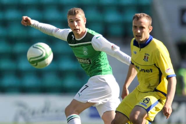 Liam Kelly (right), in action for Kilmarnock, has been banned for six games after shoving a bally boy. Picture: TSPL