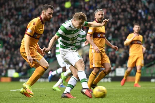 James Forrest nets Celtic's second. Picture: SNS