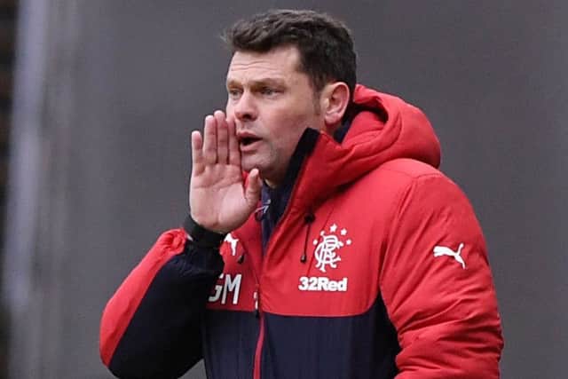 Graeme Murty shouts encouragement and instructions to the players during Rangers cup victory over Greenock Morton last weekend. Picture: Alan Harvey/SNS