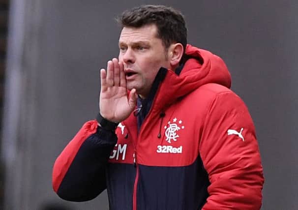 Graeme Murty shouts encouragement and instructions to the players during Rangers cup victory over Greenock Morton last weekend. Picture: Alan Harvey/SNS