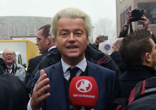 Dutch far-right Freedom Party leader (Partij Voor De Vrijheid - PVV) Geert Wilders (C) Picture: Getty Images