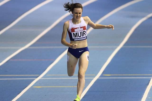 Laura Muir storms home in the 1,000m at the Muller Grand Prix. Picture: Getty.