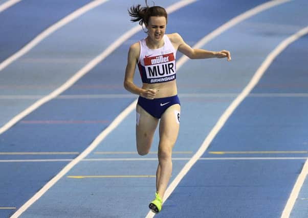 Laura Muir storms home in the 1,000m at the Muller Grand Prix. Picture: Getty.