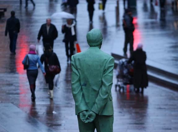 The Statue of Former First Minister Donald Dewar on Glasgow's Buchanan Street. Picture: TSPL