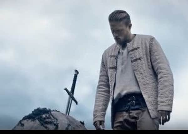 Charlie Hunnam in King Arthur:Legend of the Sword which was filmed at various locations across Highlands and Islands. PIC You Tube/Warner Brothers.