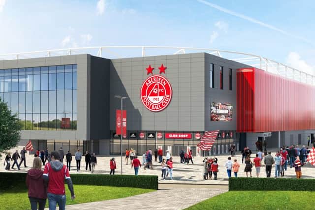 Artist impressions of the proposed Aberdeen Football Club new stadium at Kingsford.