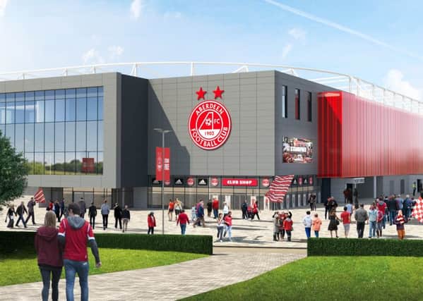 Artist impressions of the proposed Aberdeen Football Club new stadium at Kingsford.
