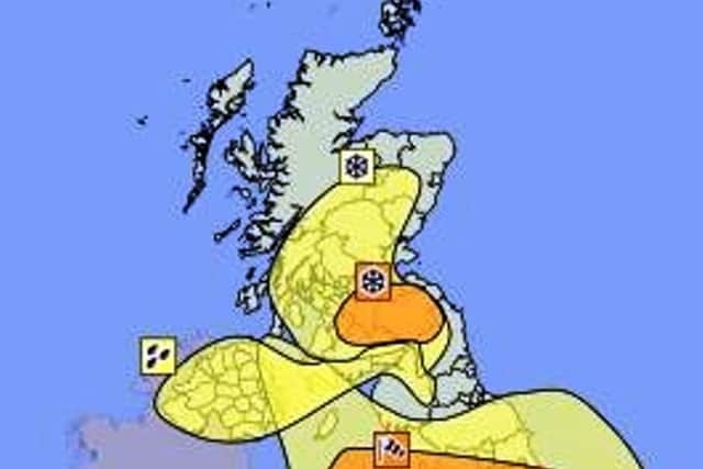 Severe weather warnings have been issued for much of Scotland. Picture: Met Office