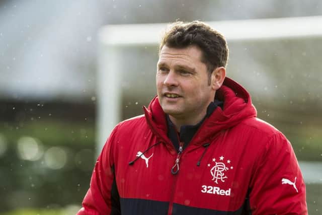 Rangers caretaker manager Graeme Murty taking training ahead of Sunday's trip to Inverness CT. Picture: SNS