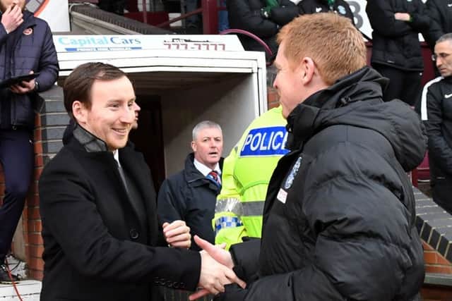 Ian Cathro and Neil Lennon, right, will see their sides battle it out again at Easter Road tonight. Picture: SNS