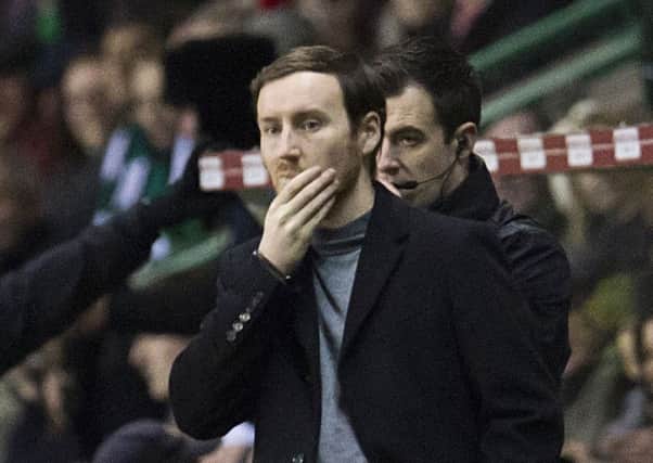 Hearts head coach Ian Cathro watched his side lose 3-1 at Easter Road. Picture: SNS