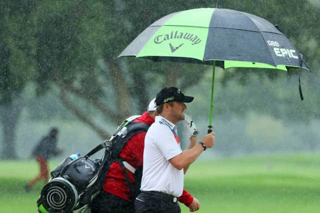 Marc Warren at the 18th hole during day one of the Joburg Open. Picture: Warren Little/Getty Images