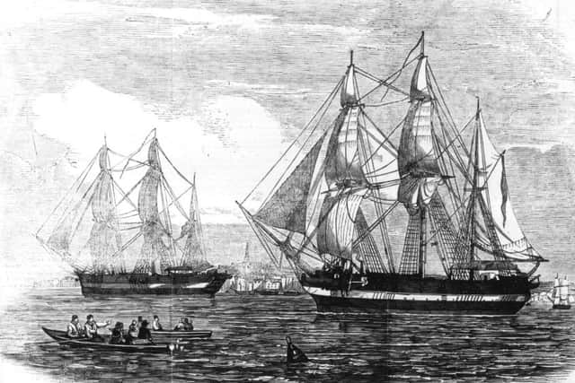 HMS Erebus and HMS Terror used in Sir John Franklin's ill-fated attempt to discover the Northwest passage. Picture: Illustrated London News/Getty Images