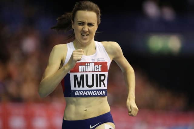 Laura Muir wins the 1000m during the Muller Indoor Grand Prix at the Barclaycard Arena, Birmingham. Picture: David Davies/PA Wire