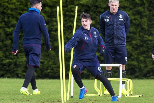 Rangers' Emerson Hyndman in training ahead of the match with Inverness Caledonian Thistle. Picture: Paul Devlin/SNS