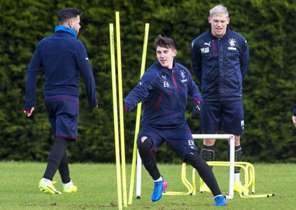 Rangers' Emerson Hyndman in training ahead of the match with Inverness Caledonian Thistle. Picture: Paul Devlin/SNS
