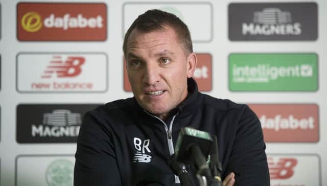 23/02/17  
  LENNOXTOWN  
  Celtic manager Brendan Rodgers speaks to the press ahead of his side's match with Hamilton on Saturday