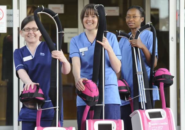 Nurses at Edinburghs Western General with the new scalp coolers
