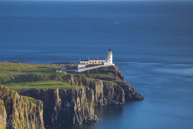The Neist Point lighthouse on the Isle of Skye.