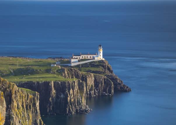 The Neist Point lighthouse on the Isle of Skye.