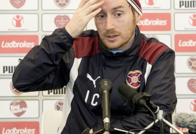 Hearts head coach Ian Cathro speaks to the press (Photo:SNS)