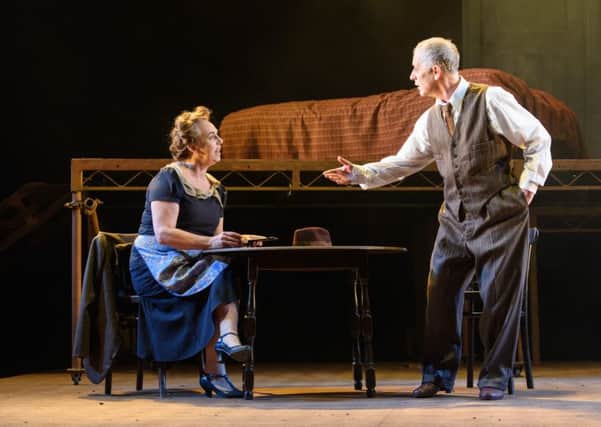 Irene MacDougall as Linda and Billy Mack as Willy in Death of a Salesman at Dundee Rep PIC:Â© Jane Hobson