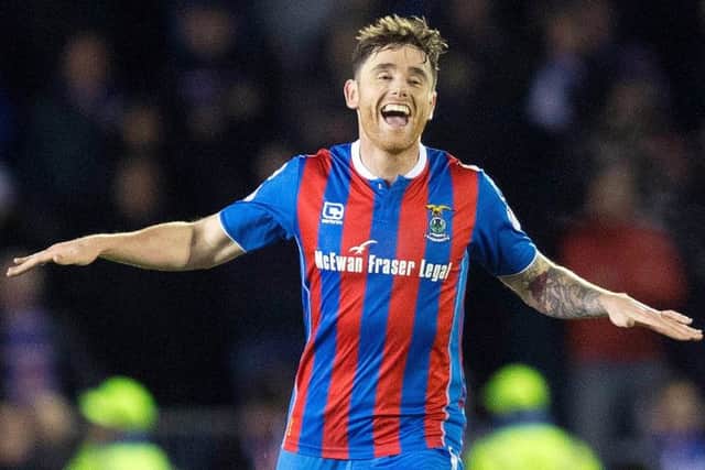 Inverness Caledonian Thistle's Greg Tansey celebrates scoring the opener against Rangers. Picture: Jeff Holmes/PA Wire