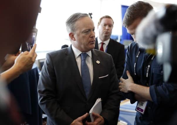 White House press secretary Sean Spicer briefs reporters (AP Photo/Alex Brandon)