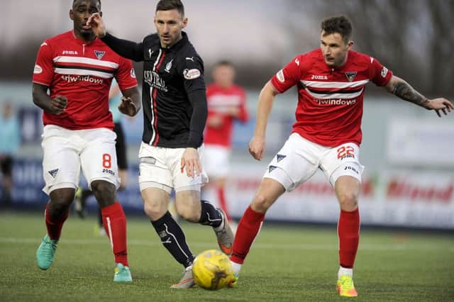 Dunfermline Athletic in action against Falkirk earlier in the season. Picture Michael Gillen.