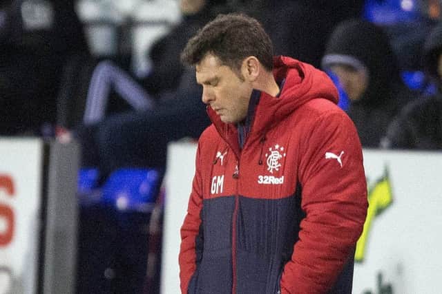 Rangers caretaker manager Graeme Murty appears dejected during the defeat at Inverness. Picture: Jeff Holmes/PA Wire